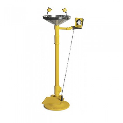 STAINLESS STEEL BOWL EMERGENCY EYEWASH WITH FOOT PEDAL
